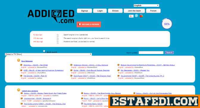 موقع Addic7ed يضم قاعدة بيانات تشمل عدد ضخم من ترجمات الافلام