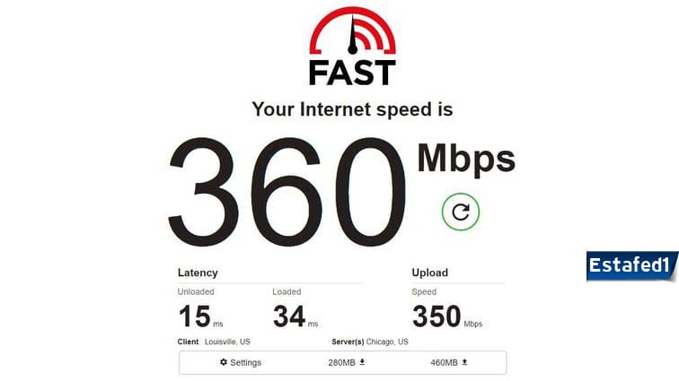 قياس سرعة الانترنت الحقيقية بالميجا fast