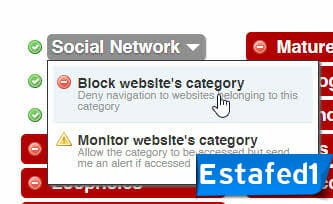 Block website’s category Qustodio