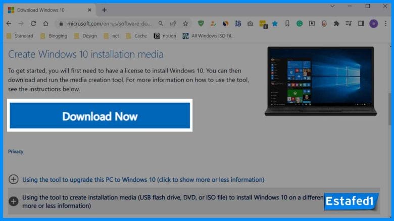 Create Windows 10 installation media download Now
